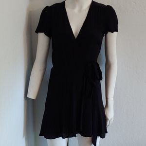 Reformation short sleeve black wrap dress Sz S